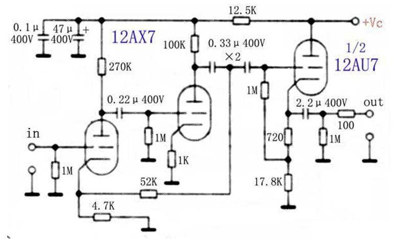 Improved Marantz 7-tube preamplifier circuit