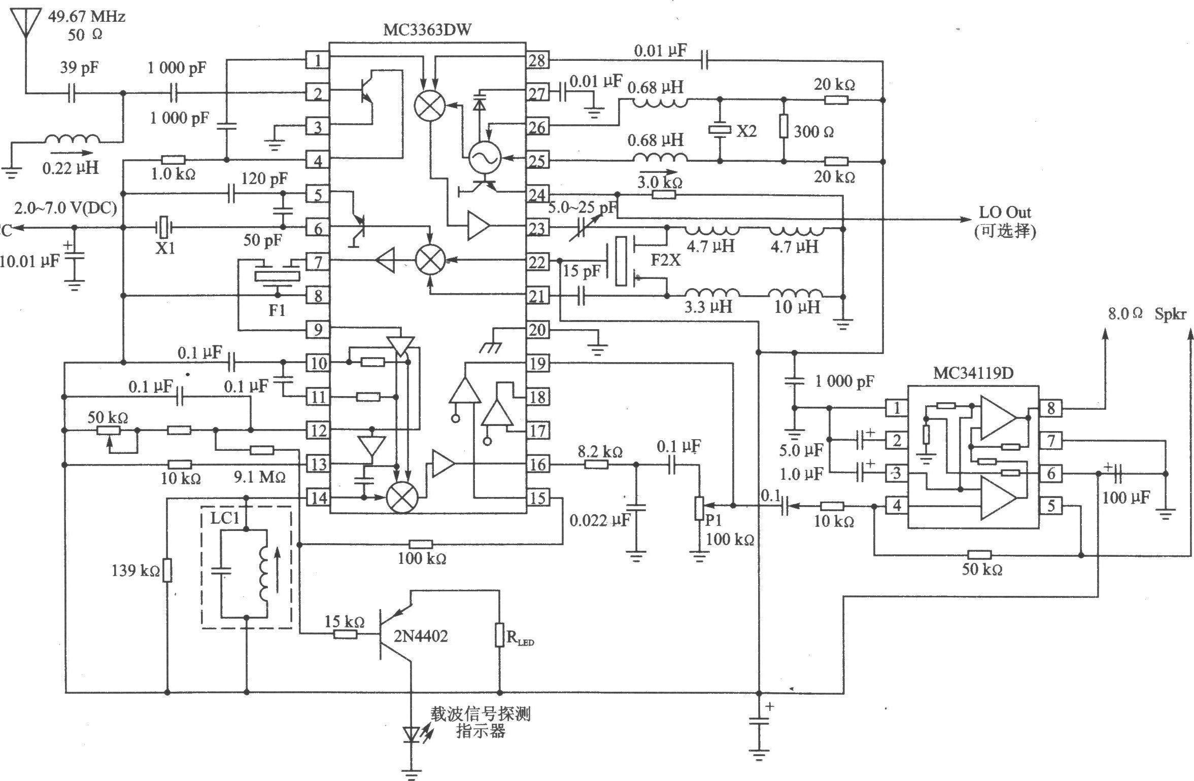 MC3363 FM 450～200 MHz Receiver