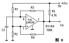 Oscillator circuit composed of LM339