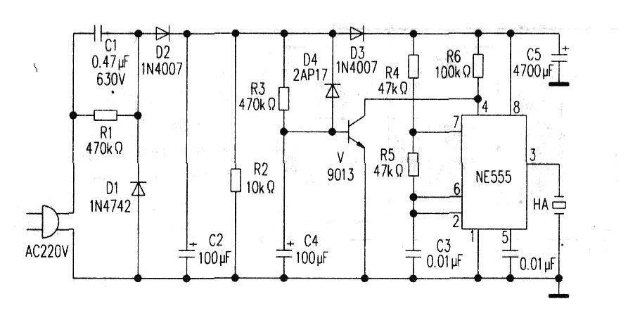 Homemade power outage notification circuit