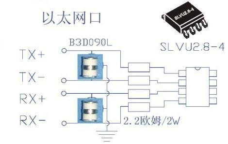 RJ45 interface protection circuit