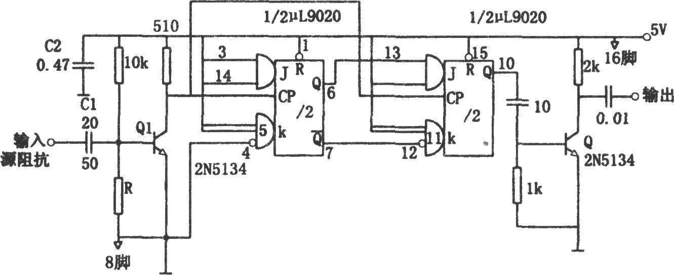 Odd-frequency counter with symmetrical output waveform (μL9020)