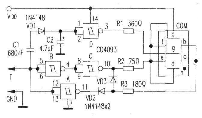 Level tester composed of logic gate circuit