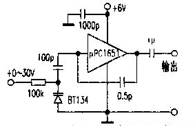 Ultra-high frequency voltage-controlled oscillator constructed with UPC1651