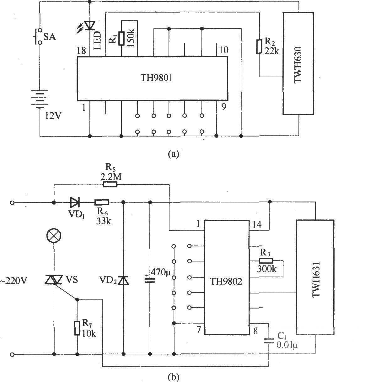 Digital coding wireless remote control dimming circuit