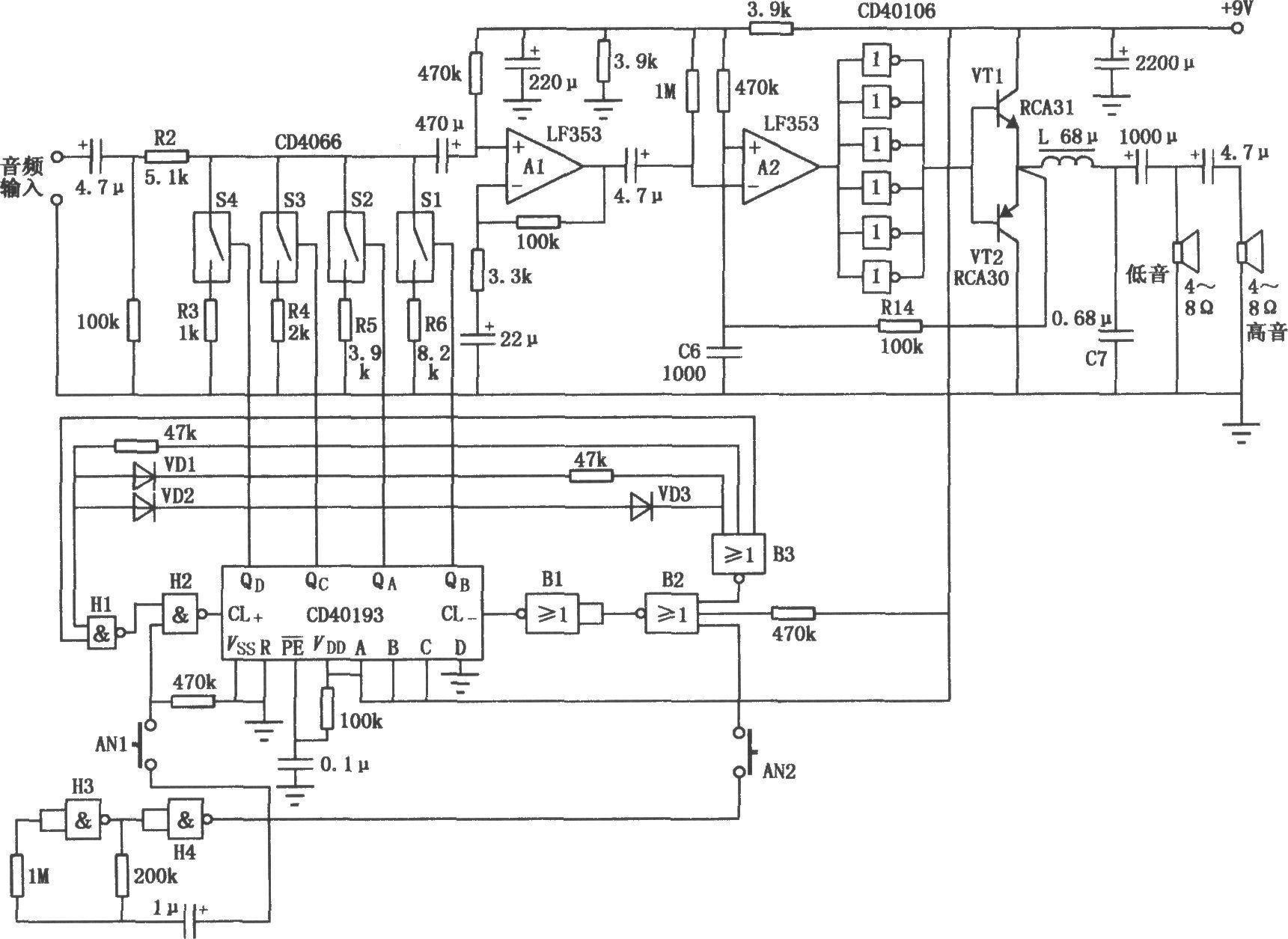 Quasi-digital amplifier circuit