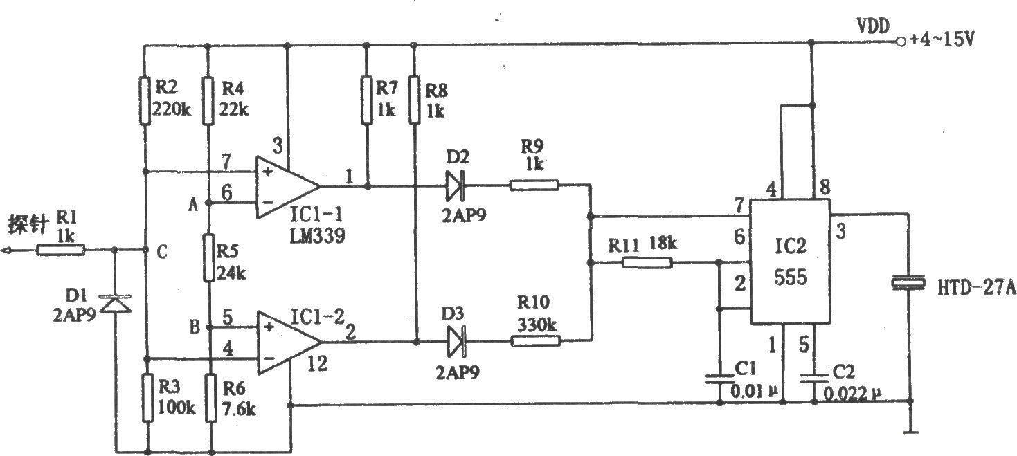 555 audio logic level probe