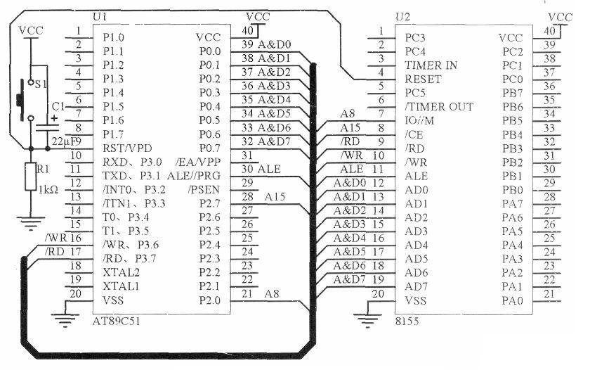 Interface circuit based on 8155 and single chip microcomputer