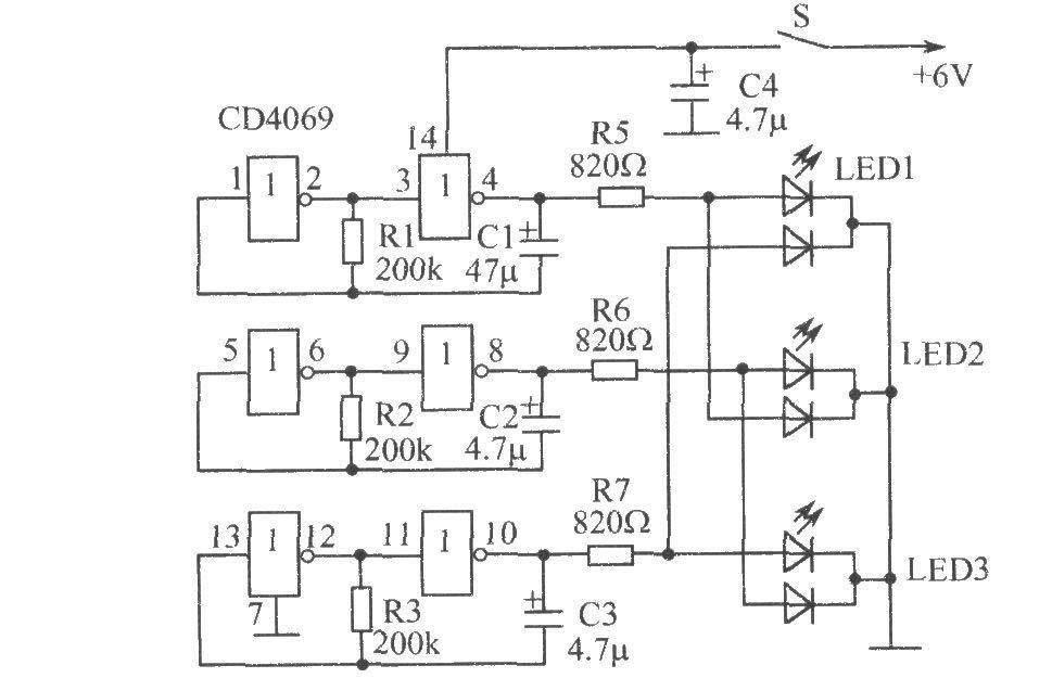 Interesting colored light circuit