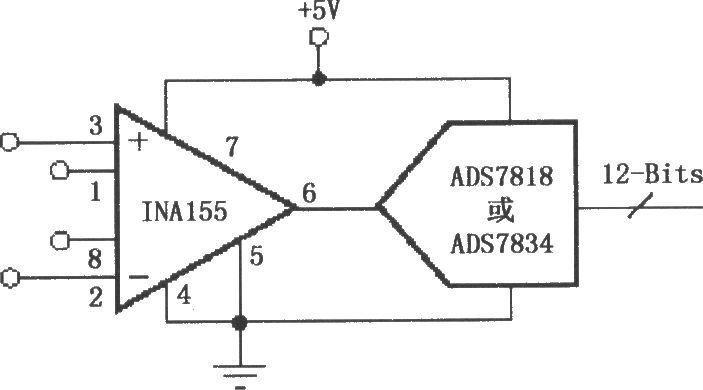 High-speed A/D converter with direct drive capacitive input composed of INA155/INA156