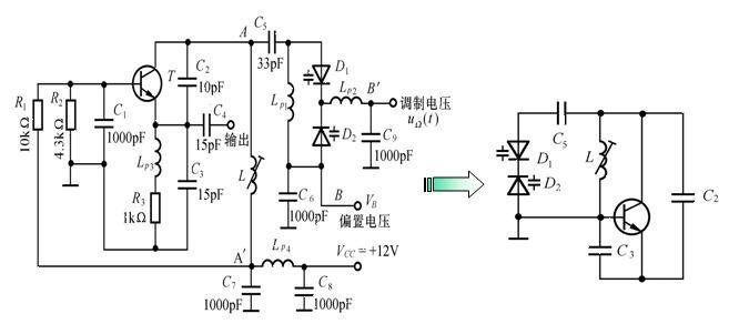 Varactor diode frequency modulation oscillation circuit