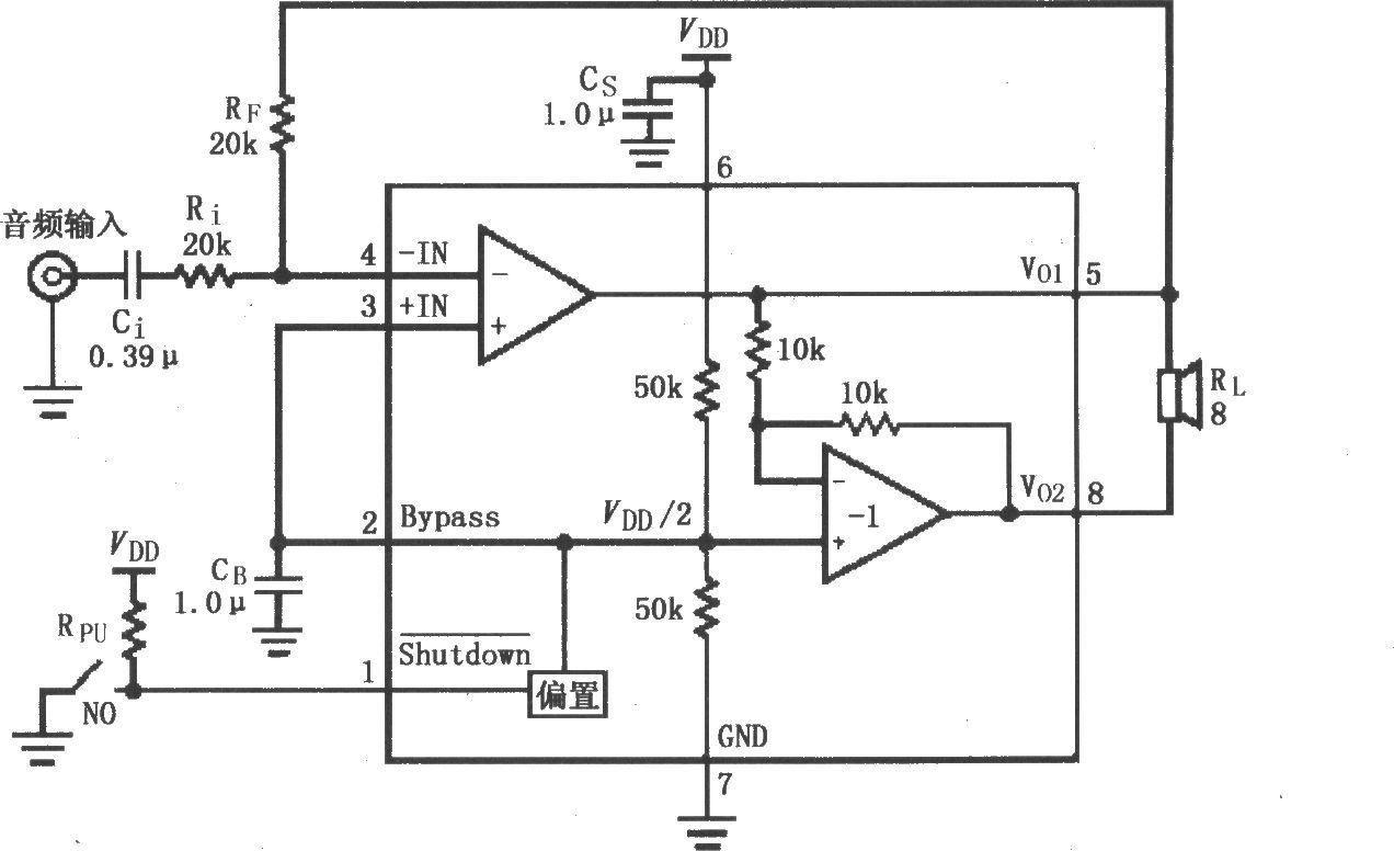 LM4902 audio power amplifier circuit