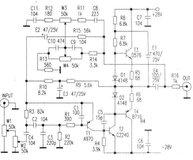 Practical and high-performance preamplifier circuit