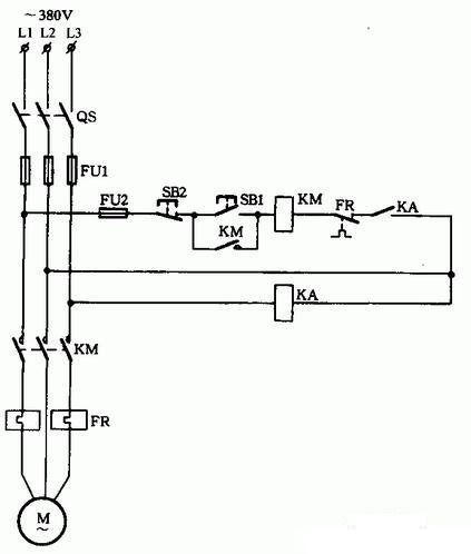 Simple phase failure protection circuit composed of intermediate relay