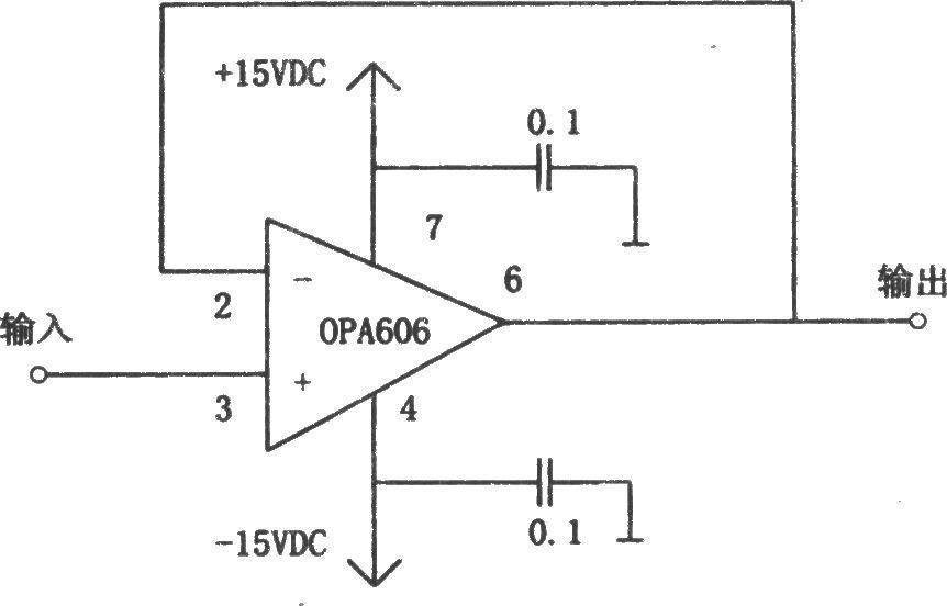 12MHz broadband buffer constructed with OPA606