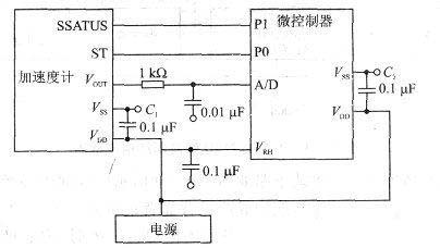 Interface circuit between MMA1220D and microcontroller