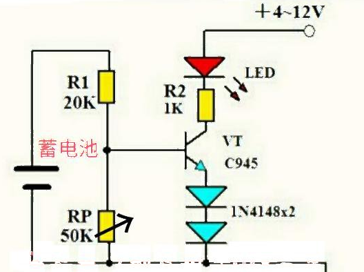 Simple and practical circuit designed using diode forward voltage drop