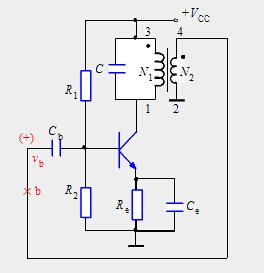 Composition diagram of transformer feedback LC oscillator circuit