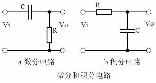 Circuit diagram of an example of differential and integral circuits