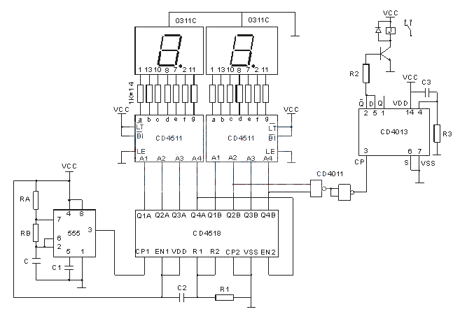 CD4518 Cycle Timer Circuit