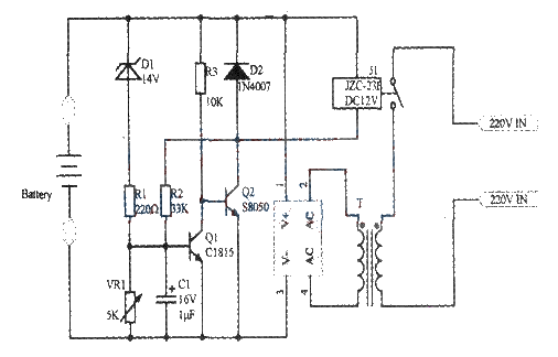 Simple and easy to make 12V battery automatic charging circuit