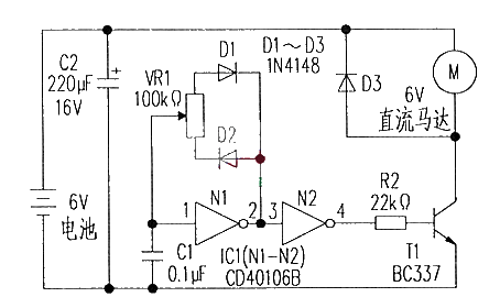 CD40106 DC Motor Speed ​​Controller