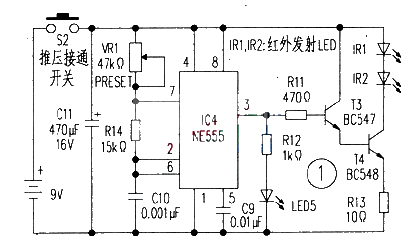 Using NE555 to make a universal remote control switch