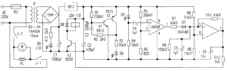 Infrared automatic hand dryer circuit and maintenance