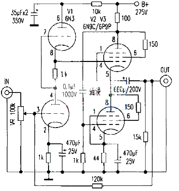 Headphone amplifier made with 6N9C