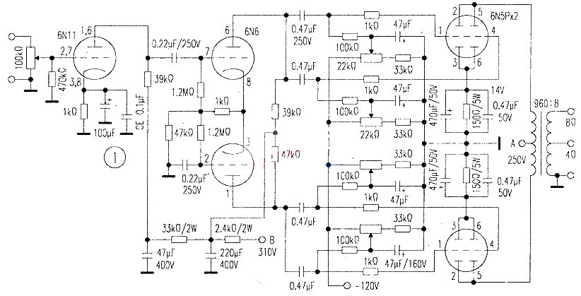 6N5P Class A push-pull 20W amplifier