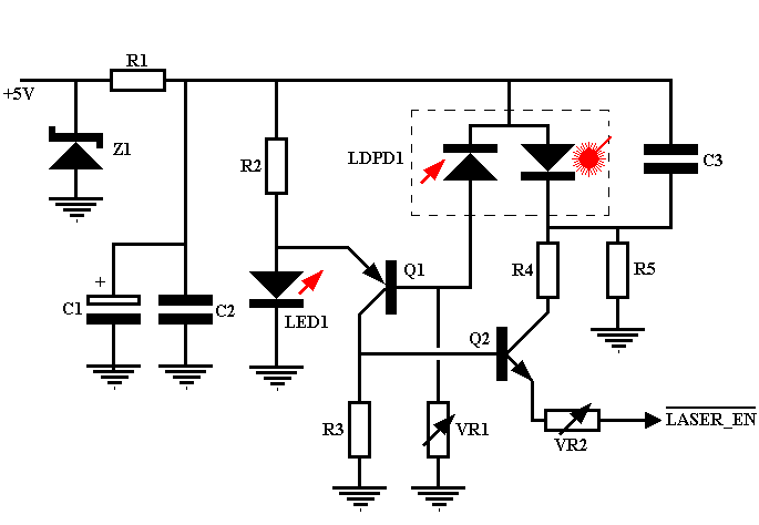 Laser driving circuit built with triode