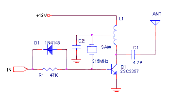 315M remote control transmitting and receiving circuit