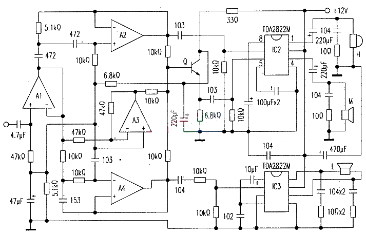 Production of three-way active speakers