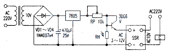 Homemade light-controlled automatic switch circuit