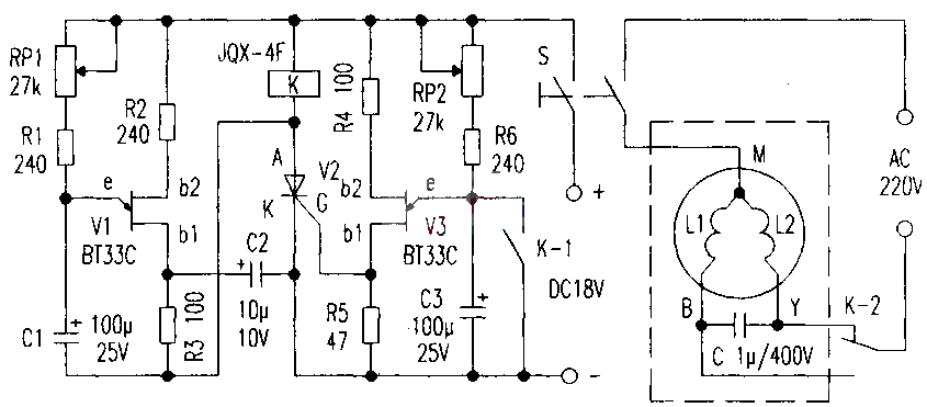 Motor timing automatic reversing operation controller