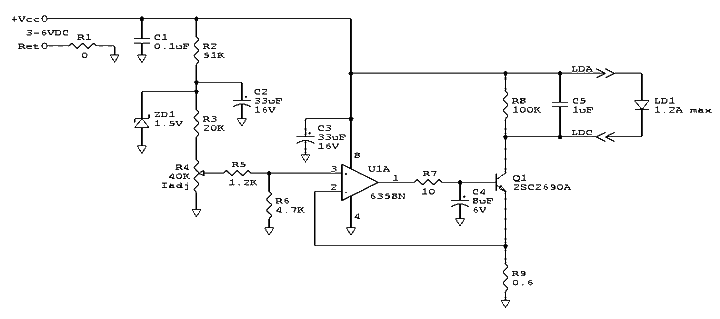 High power laser constant current drive circuit