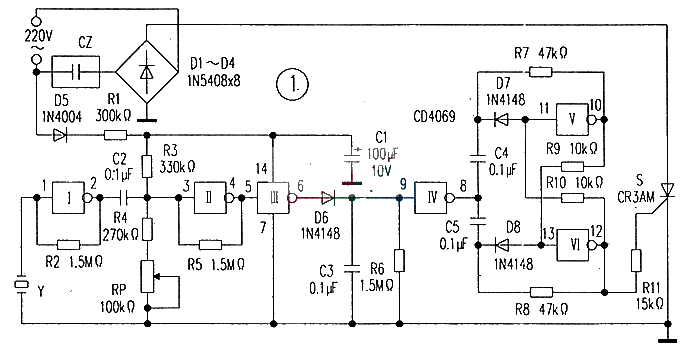 How to make a voice-controlled power socket using CD4069