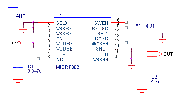 315M remote control transmitting and receiving circuit diagram