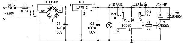 Temperature control circuit composed of TC620