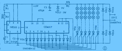 CD4017 makes a colorful light controller