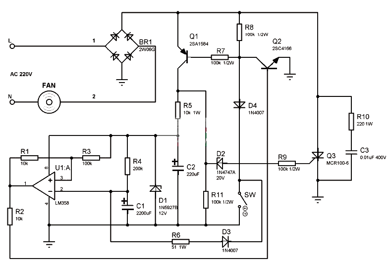 Exhaust fan delay switch