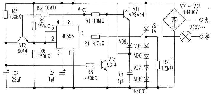 Zero standby power consumption touch switch