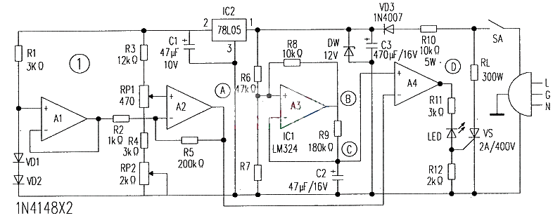 Constant temperature incubator using diodes as temperature probes