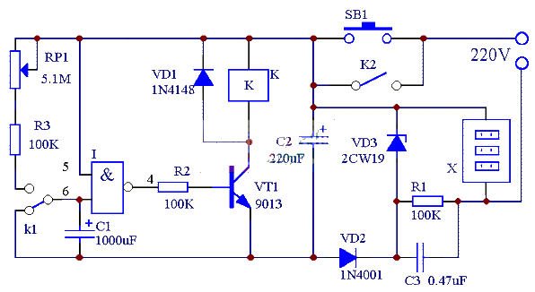 Simple and practical 1-hour timer switch