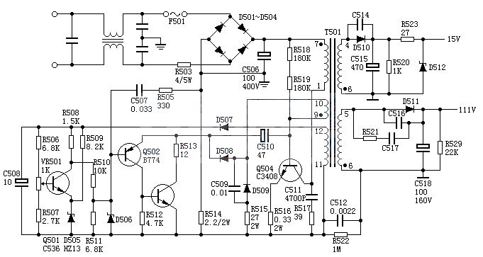 TV flyback power supply circuit