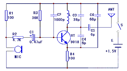 FM microphone made by 9018