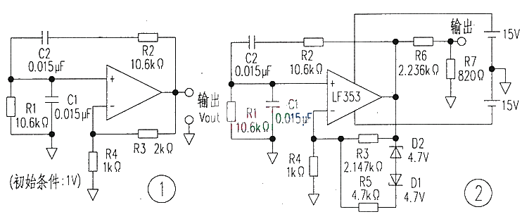 LF353 op amp oscillation circuit