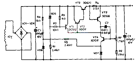 Adjustable voltage regulated power supply circuit