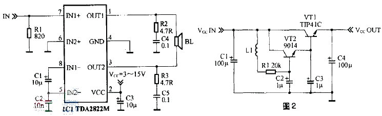 Low-power active speakers designed with TDA2822M