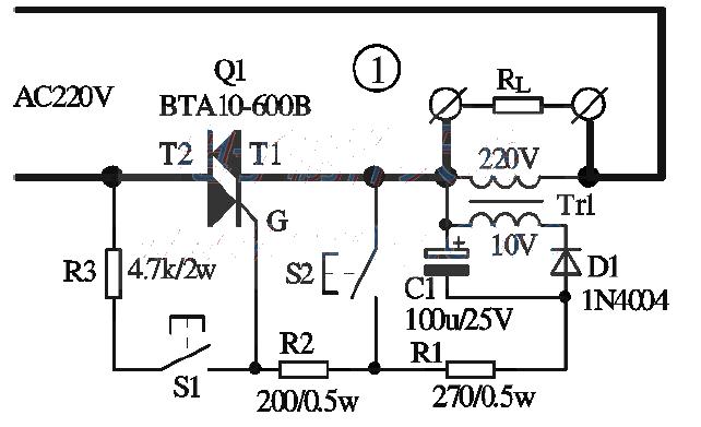 Thyristor self-locking switch circuit